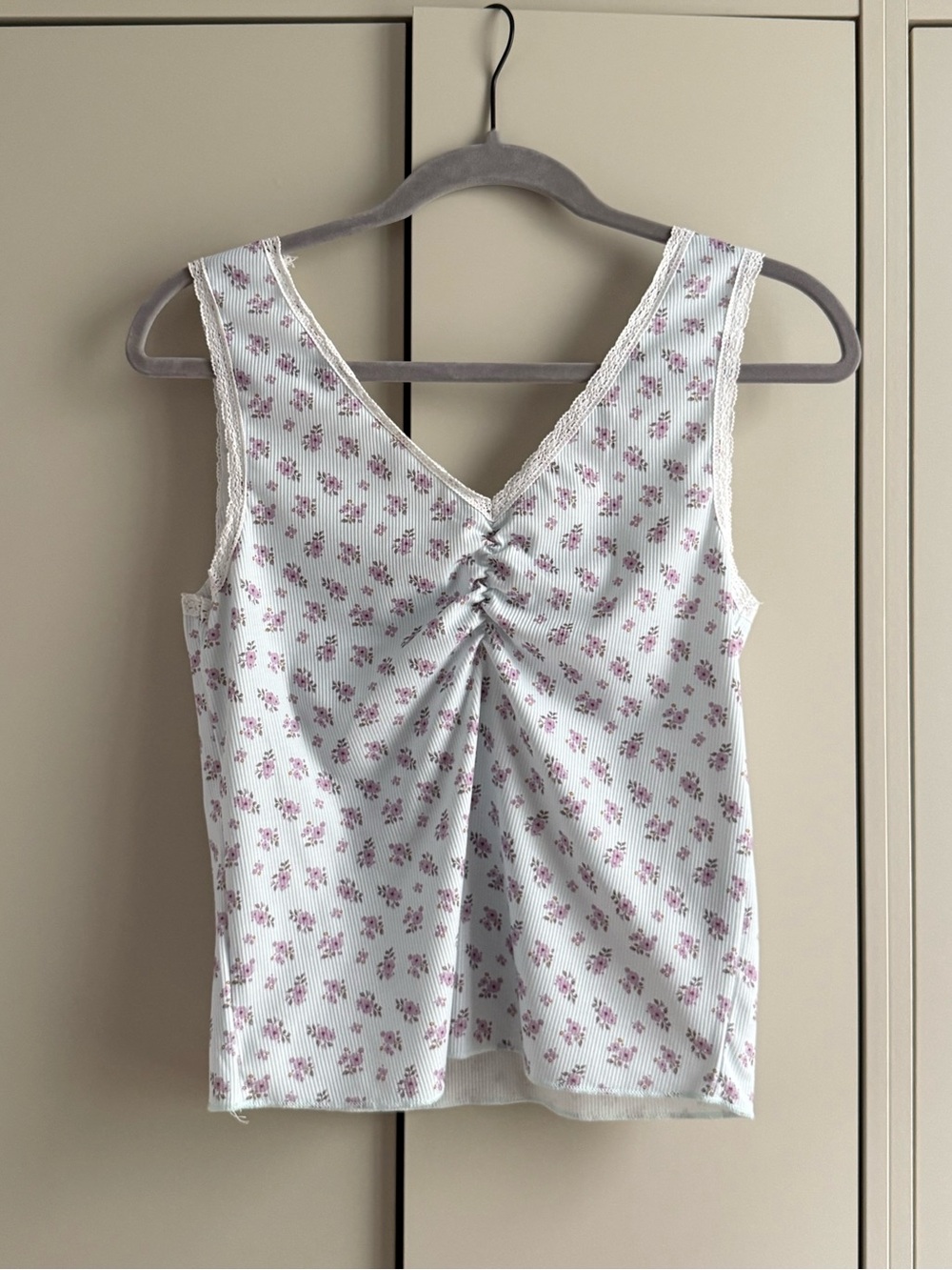 POL Floral Ruched Camisole